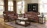 Best Furniture Outlet - Coaster - Victoria 2-piece Full Leather Upholstered Sofa Set Brown - 500681-S2